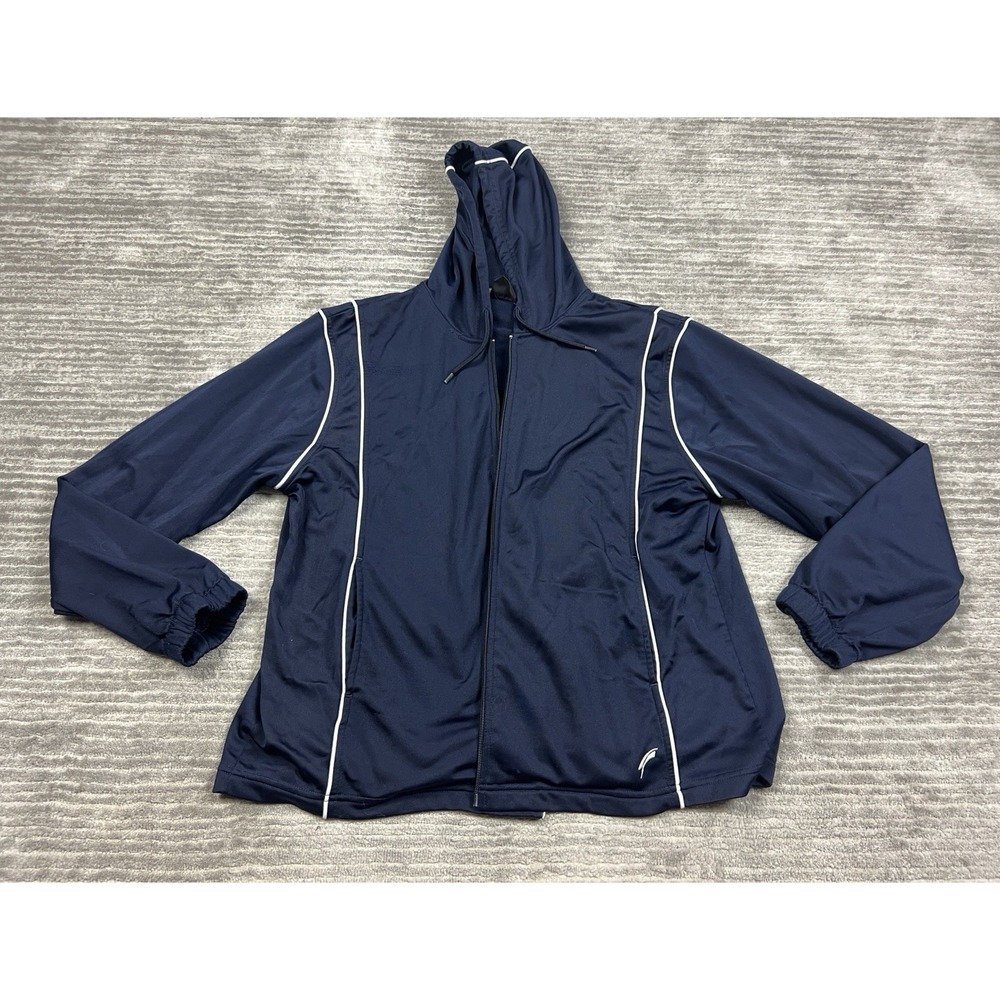 Athletic Works Jacket‎ Womens XL Blue Full Zip 100% Polyester Long Sleeve